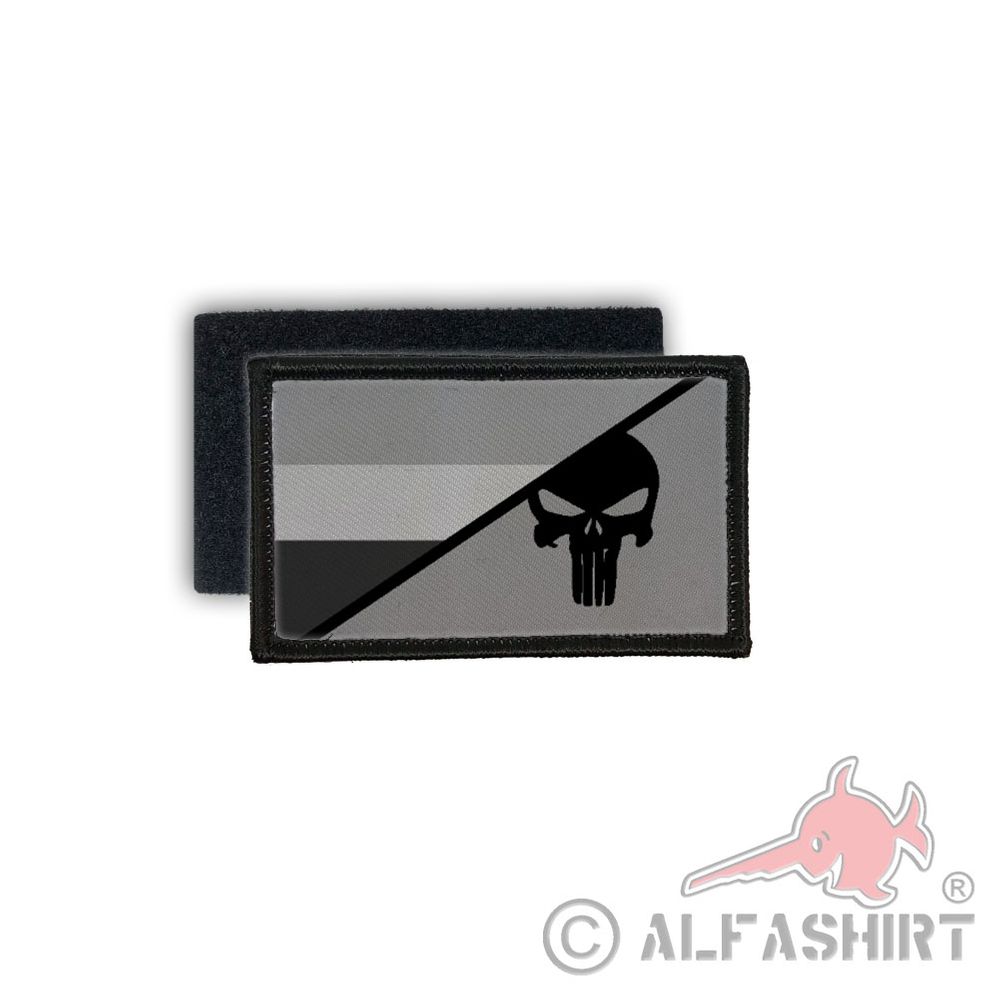 Netherlands Skull Gray Tactical Airsoft Soldier BW Infidel Patch # 27662
