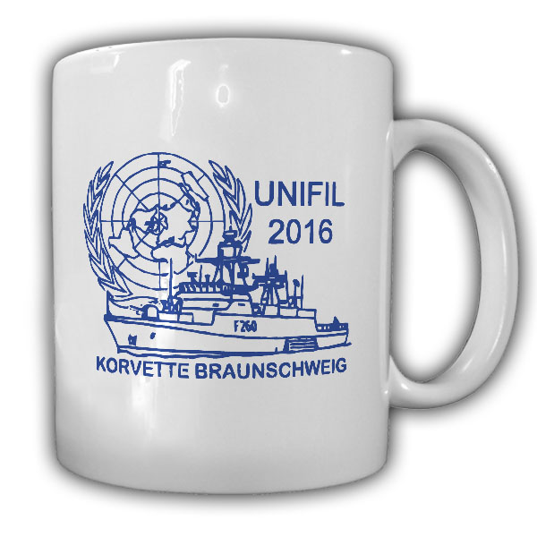 Tasse Korvette Braunschweig UNIFIL 2016 Schiff Somalia Horn von Afrika #24875