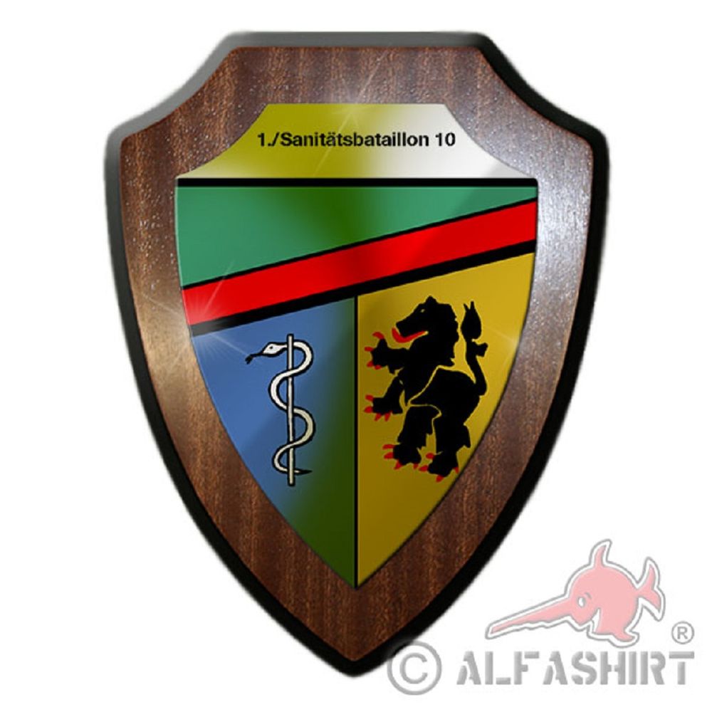 Heraldic shield 1 medical battalion 10 SanBtl military unit Esslingen # 19437