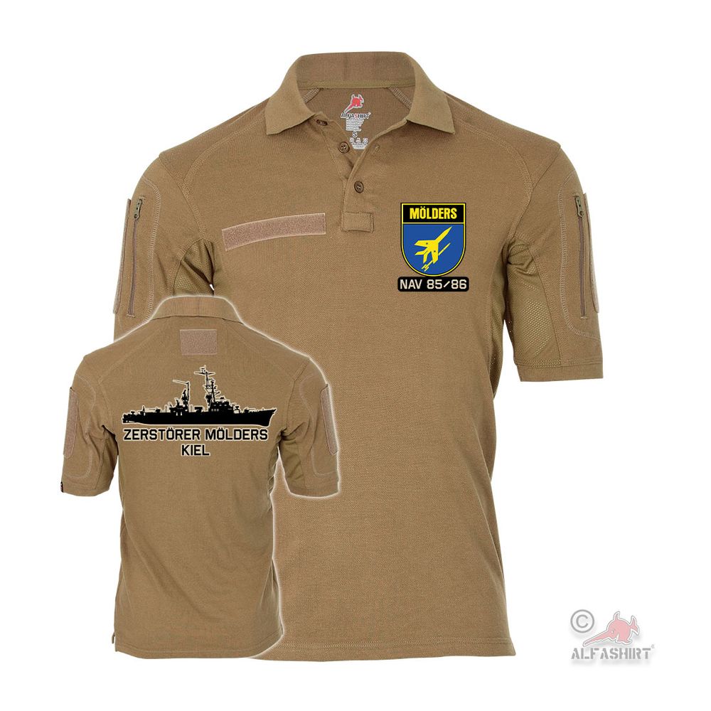 Tactical polo shirt Mölders D186 coat of arms ship Bundeswehr Destroyer Kiel # 38306