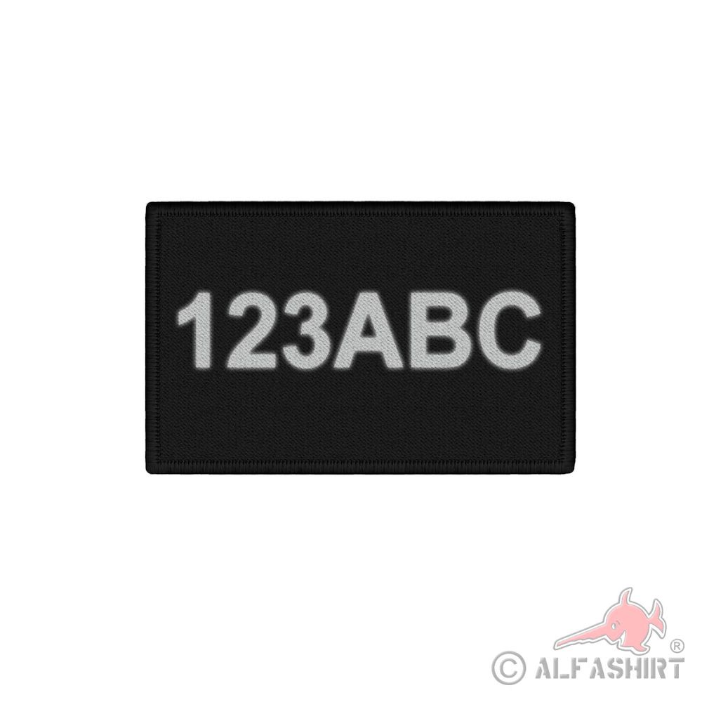 Patch schwarz reflektierender Text personalisierbar Tactical leuchtend 7,5x4,5cm #39879