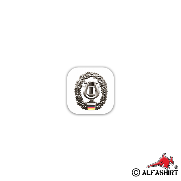 Aufkleber/Sticker Barettabzeichen Heeresmusikkorps Heer Spielmann 7x7cm A2451