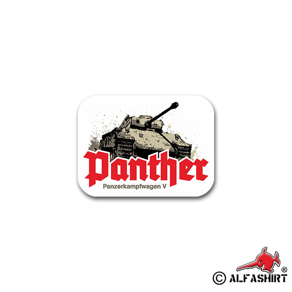 Sticker Panzerkampfwagen V Panther main battle tank 9x7cm A2678