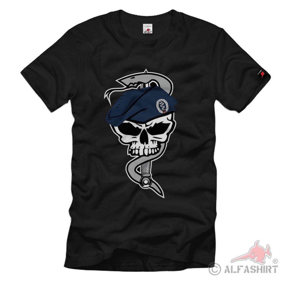 Sanitätsregiment Schädel Barett Abzeichen Dolch Sanitäter Heer T-Shirt #40641