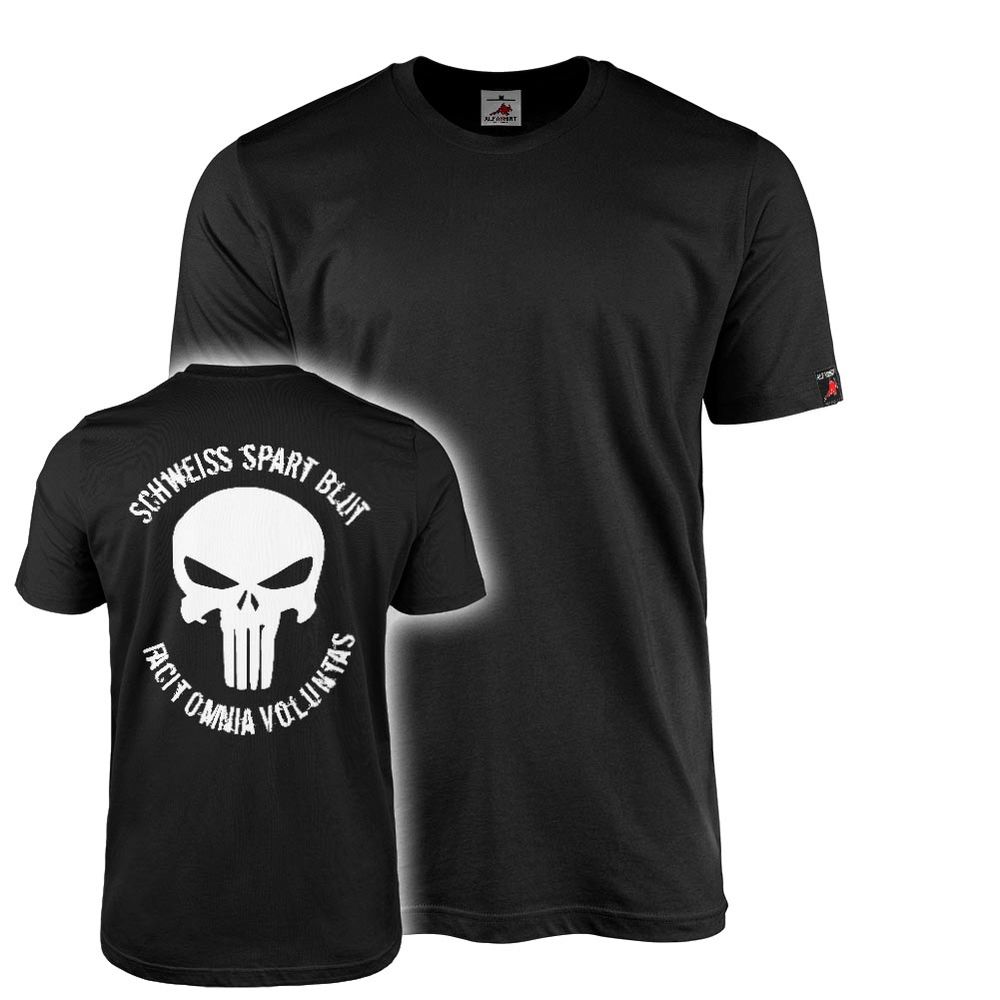 T-Shirt KSK Spezialkräfte Schädel Skull Schweiss spart Blut Facit #46891