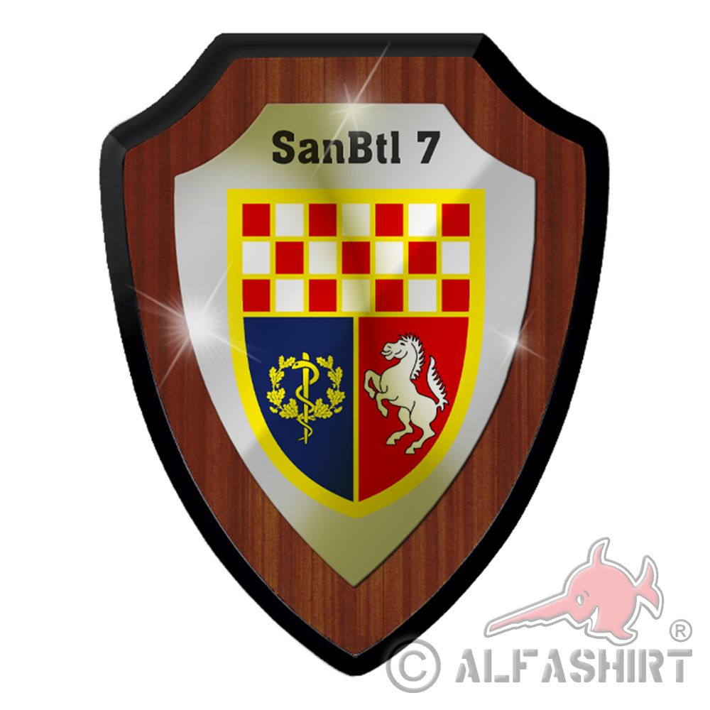 Wappenschild SanBtl 7 Sanitäter Bundeswehr Paracelsus Kaserne Hamm Bw #38188