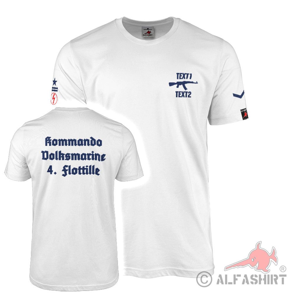 T-Shirt personalisiert Kommando VM DDR 4 Flottille Marinestützpunkt Hohe #43761