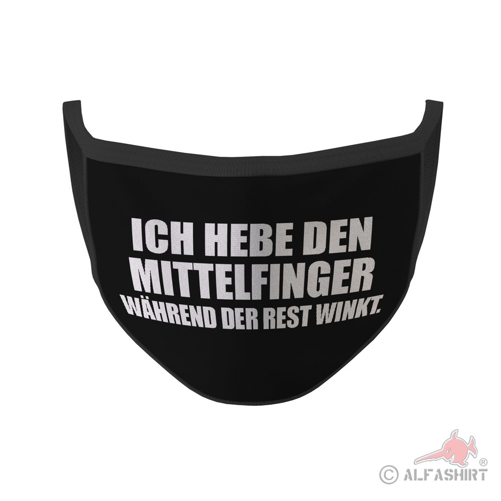 Mundmaske Hebe den Mittelfinger während der Rest winkt Fun Humor #35266