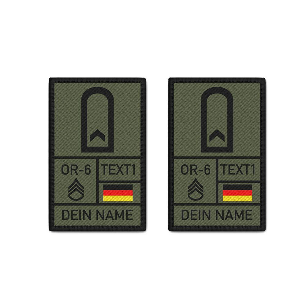Rank Patch 9,8x6cm Feldwebel mit Namen Fw Bundeswehr Dienstgrad Abzeichen #36506
