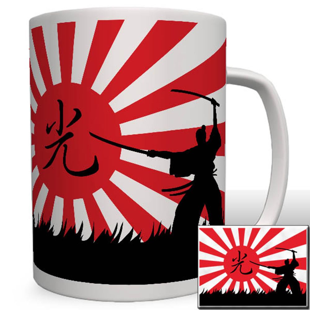 Samurai Krieger Japan Flagge Fahne Sonne Kung-Fu Karate Kampfsport Tasse #16540