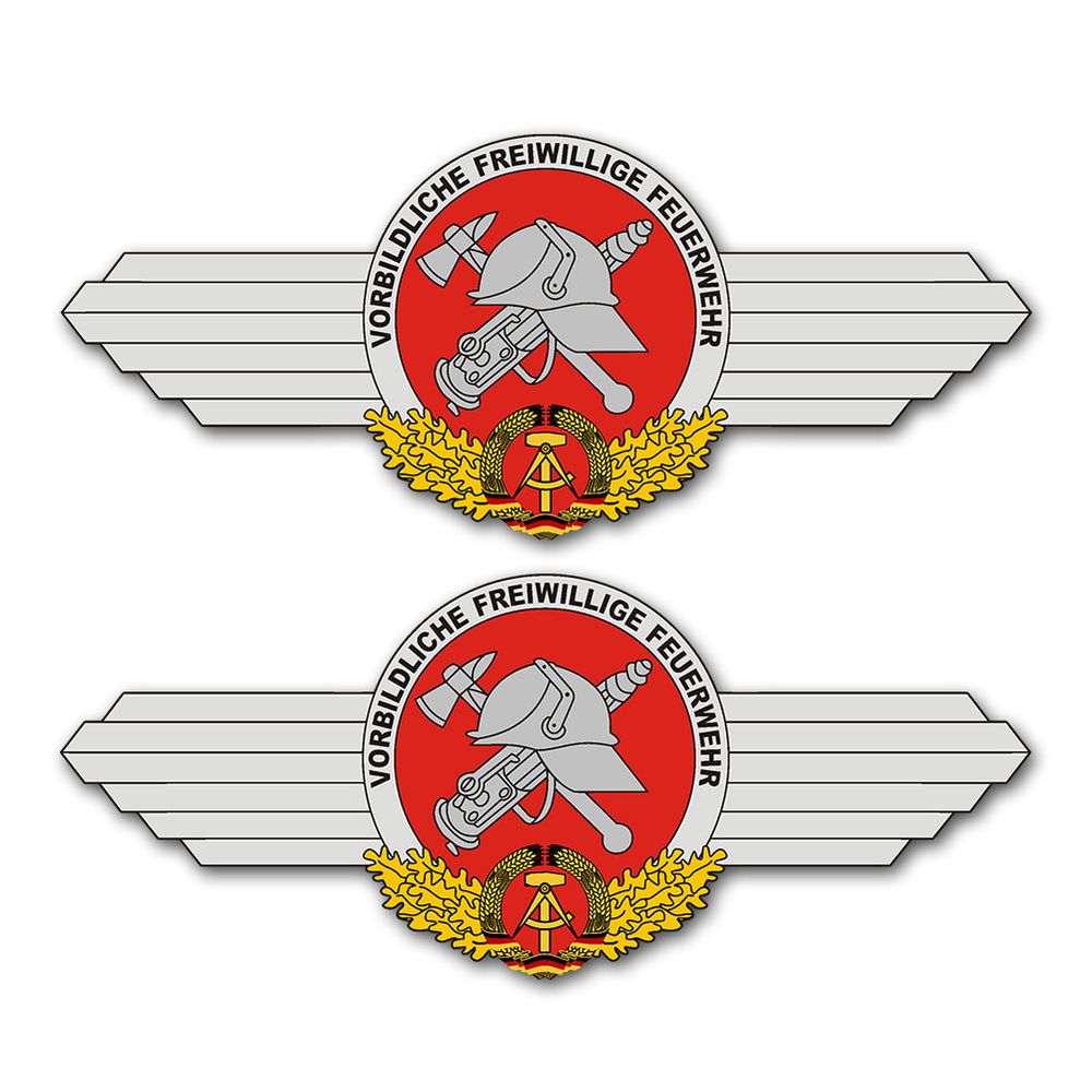 Voluntary fire brigade GDR set logo coat of arms FFW emblem 33x14cm A5282
