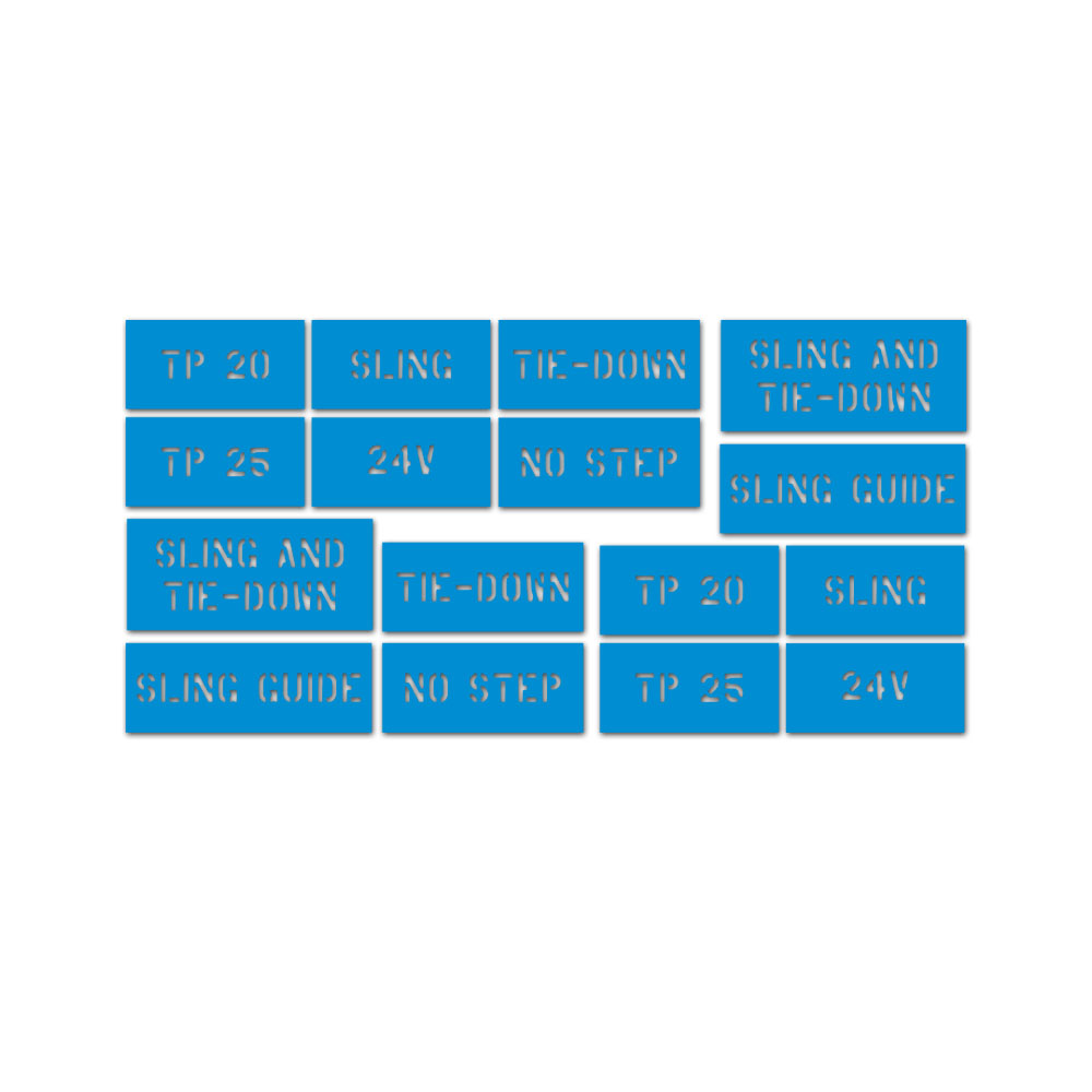 Painting stencil HMMWV Humvee H1 Stencil markings font height 2.6 cm #A6515