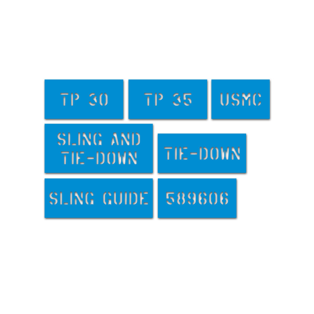 Lackierschablone Aufkleber Set Stencil US Army Humvee Schrifthöhe Sling #A6556