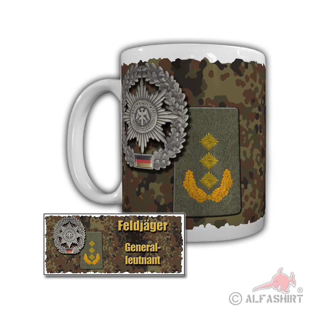 Tasse Feldjäger Generalleutnant Aufschiebeschlaufen Rangabzeichen GenLt #29511