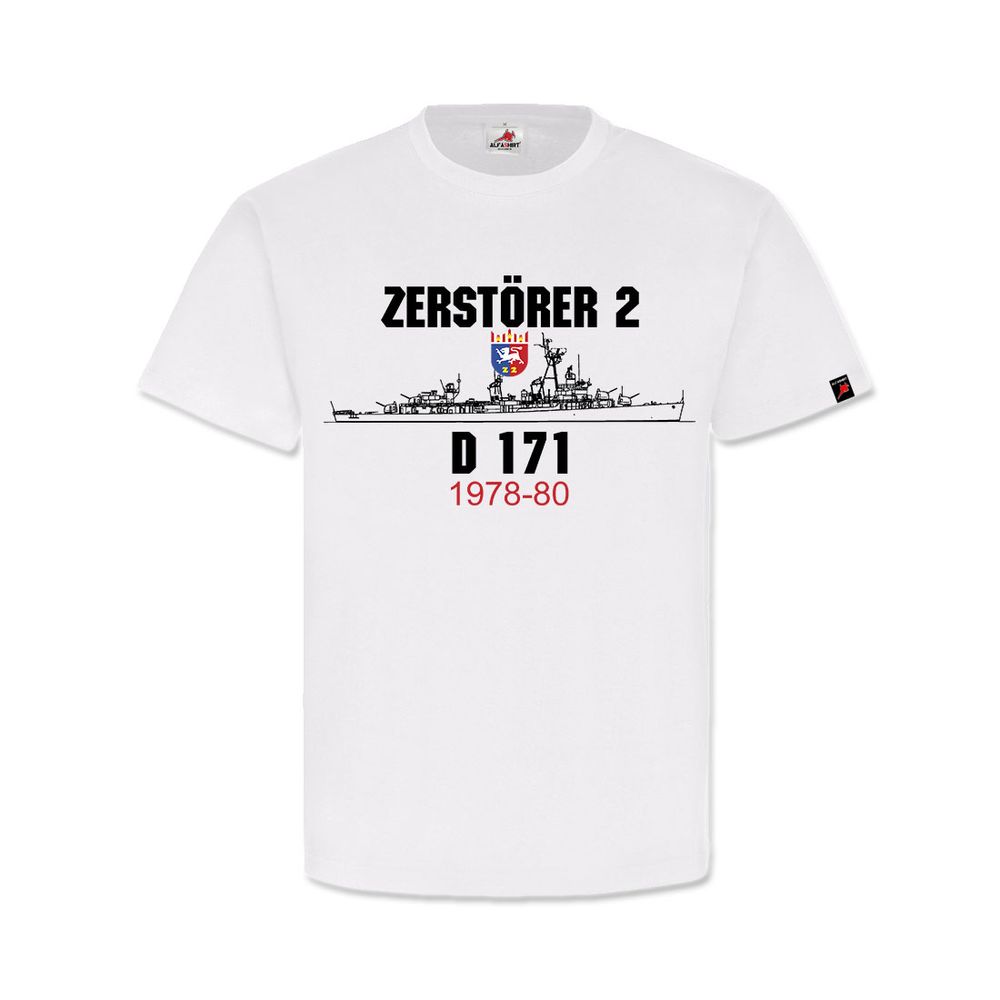 Zerstörer D2 D171 1978-80 Marine Bundeswehr Schiff Jahrgang T-Shirt #31932