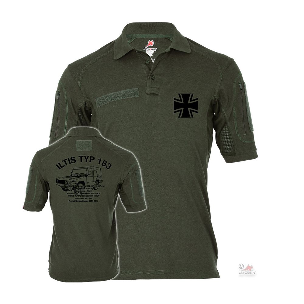 Tactical Poloshirt Oliv Iltis Typ 183 technische Daten BW Kreuz Bundeswehr#44316