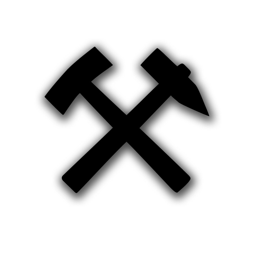 Sticker 25x22cm Hammer and pick Mining Good luck Miner #A7347