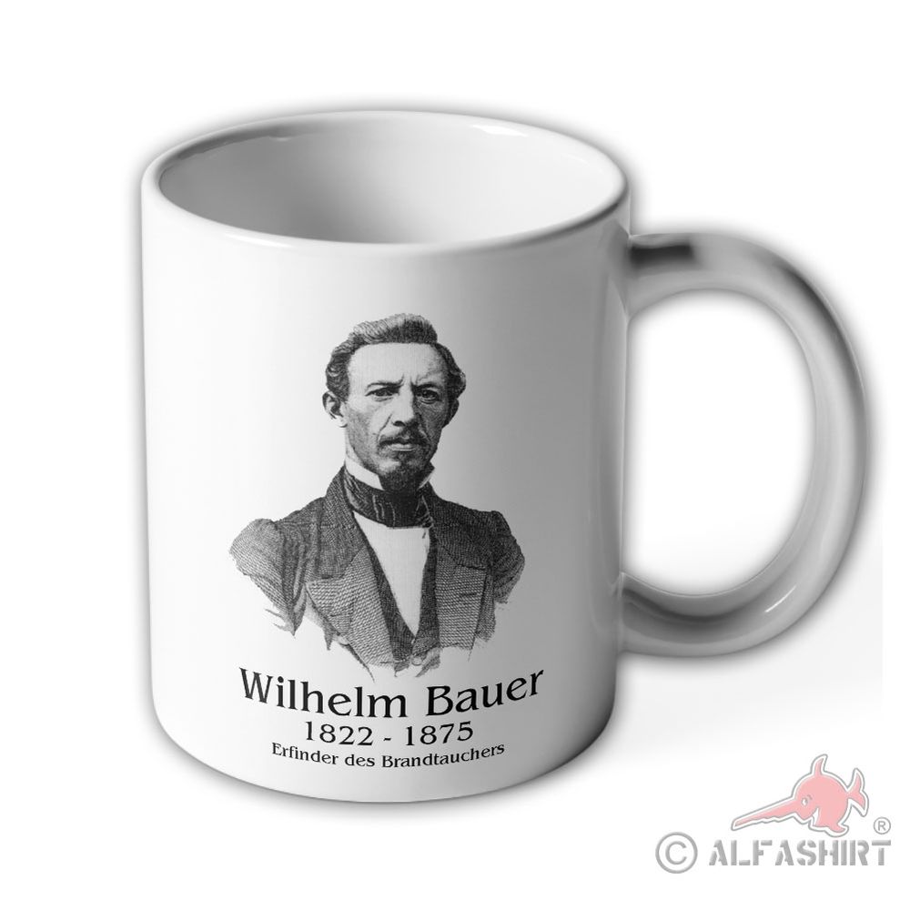 Tasse Wilhelm Bauer Erfinder des Brandtauchers U-Boot Apparat Kiel #42181