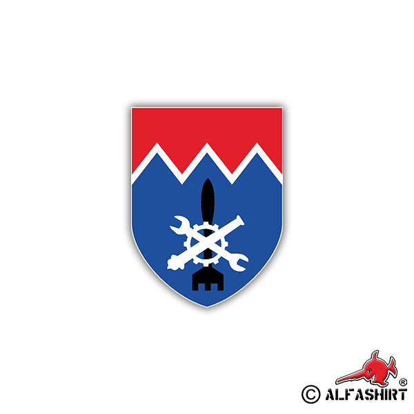 Sticker InstBtl 466 Repair Battalion Emblem BW 6x7cm # A1017