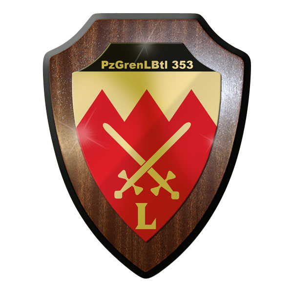 Wappenschild - PzGrenLBtl 353 dran drauf drüber Schule Bundeswehr Bund Bw #9233