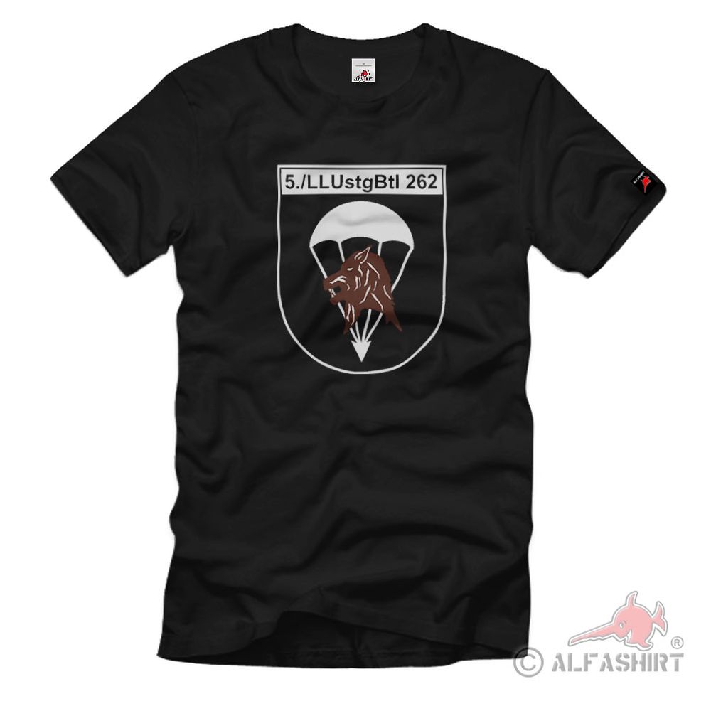 5 Llustgbtl 262 Fallschirmjäger Ausbildungskompanie Wappen Abzeichen Shirt #2554