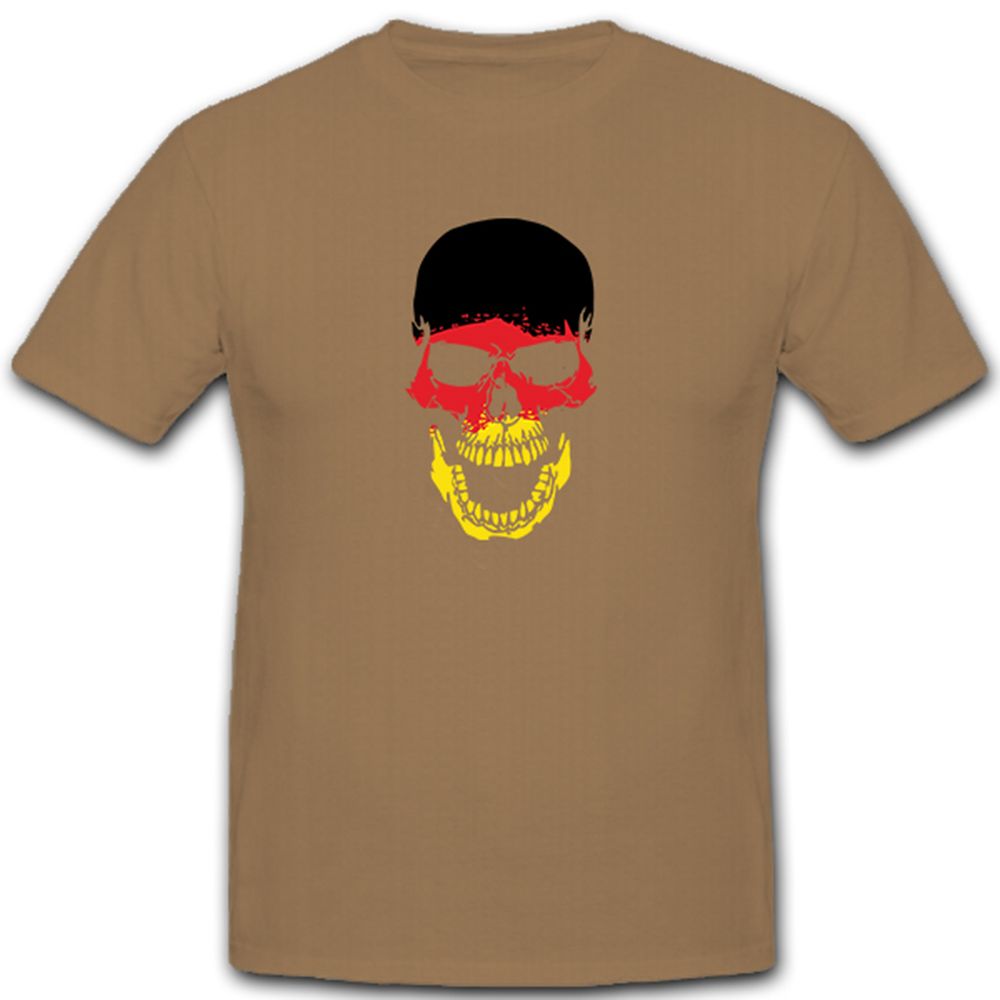 Skull Totenkopf Schädel Deutschland Flagge Fahne - T Shirt #5236