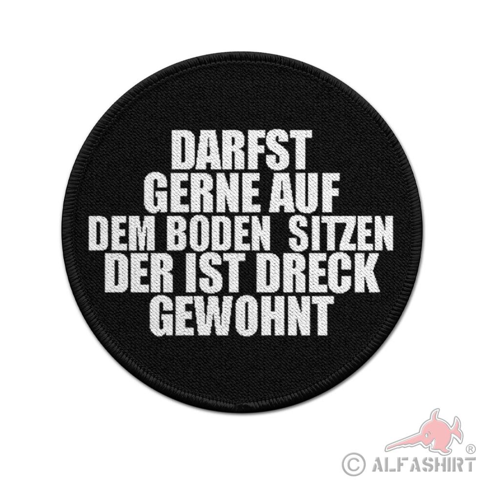 ISSO 9cm Patch Feel free to sit on the floor Humor Fun Dirt Lustig43950