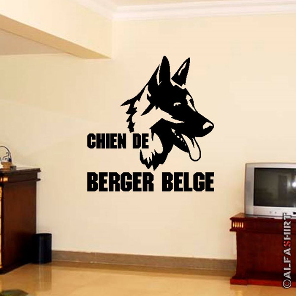 Chien de Berger Belge belgischer Schäferhund Hund Zucht Wandtattoo 45x48cm #7109