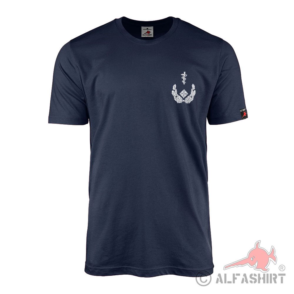 T-Shirt blau Oberstabsarzt Äskulapstab Sanitätsoffizier Offizier Arzt #42694