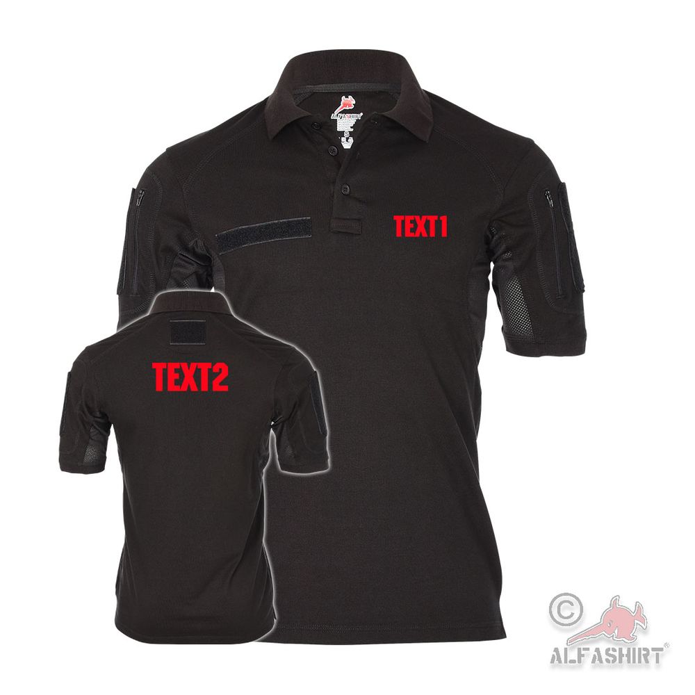 Tactical Poloshirt Wunschtext rot Signalfarbe Notarzt Arzt #44154
