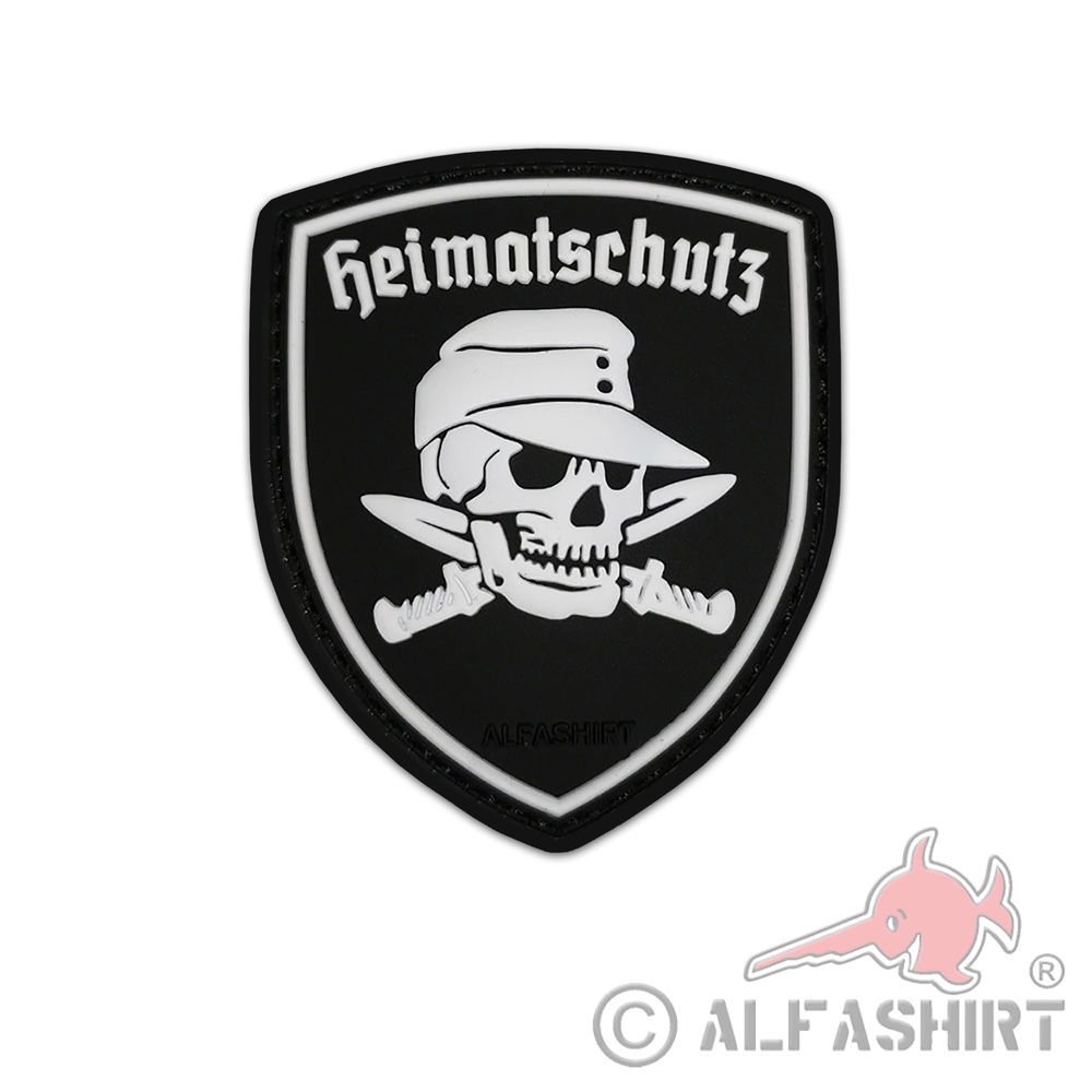 3D Rubber Patch Heimatschutz Feldmütze Totenschädel 7x6cm #38827