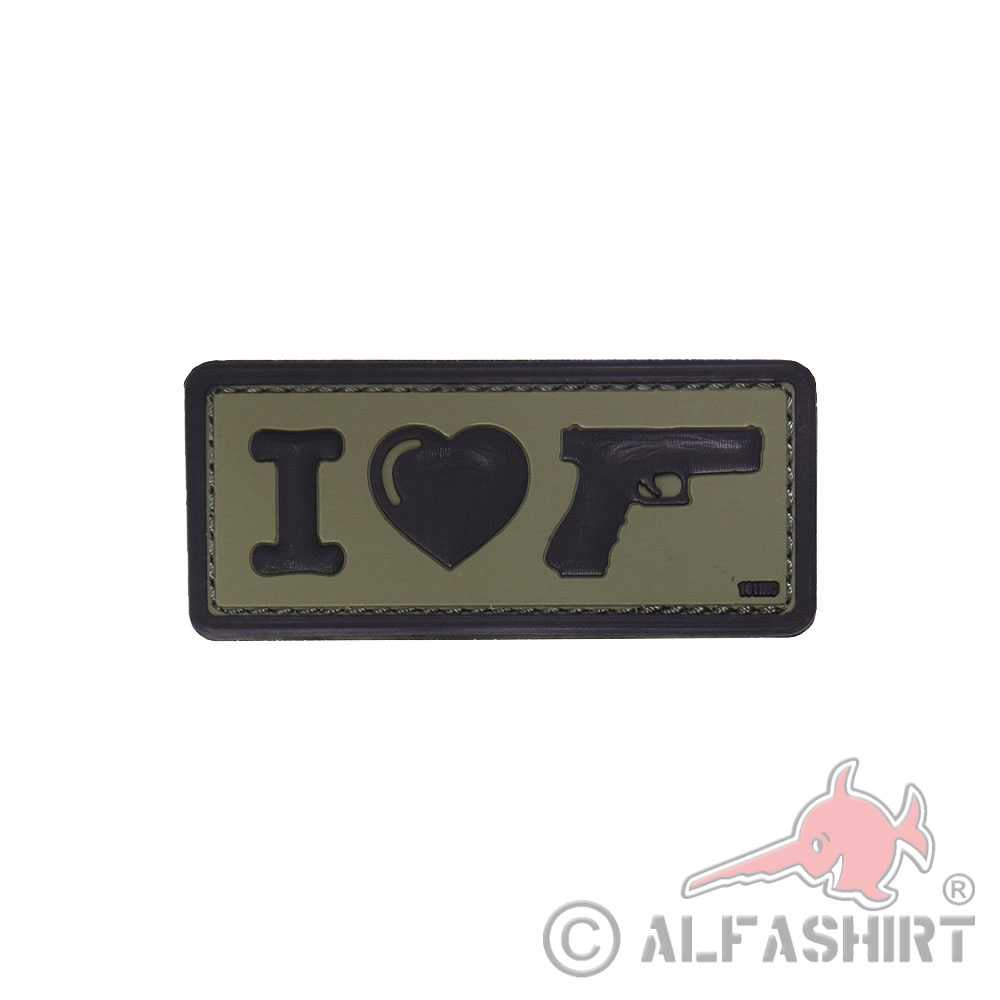 PVC Patch I Love MY GUN AirSoft Molle Team Passion Hobby 8x3.5cm #44720