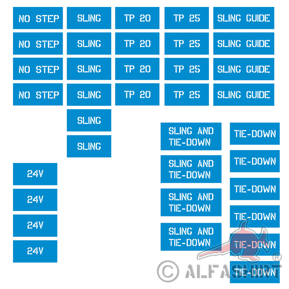Lackierschablone HMMWV Set TYP2 Humvee H1 Stencil Makierung 2,6cm #A5993