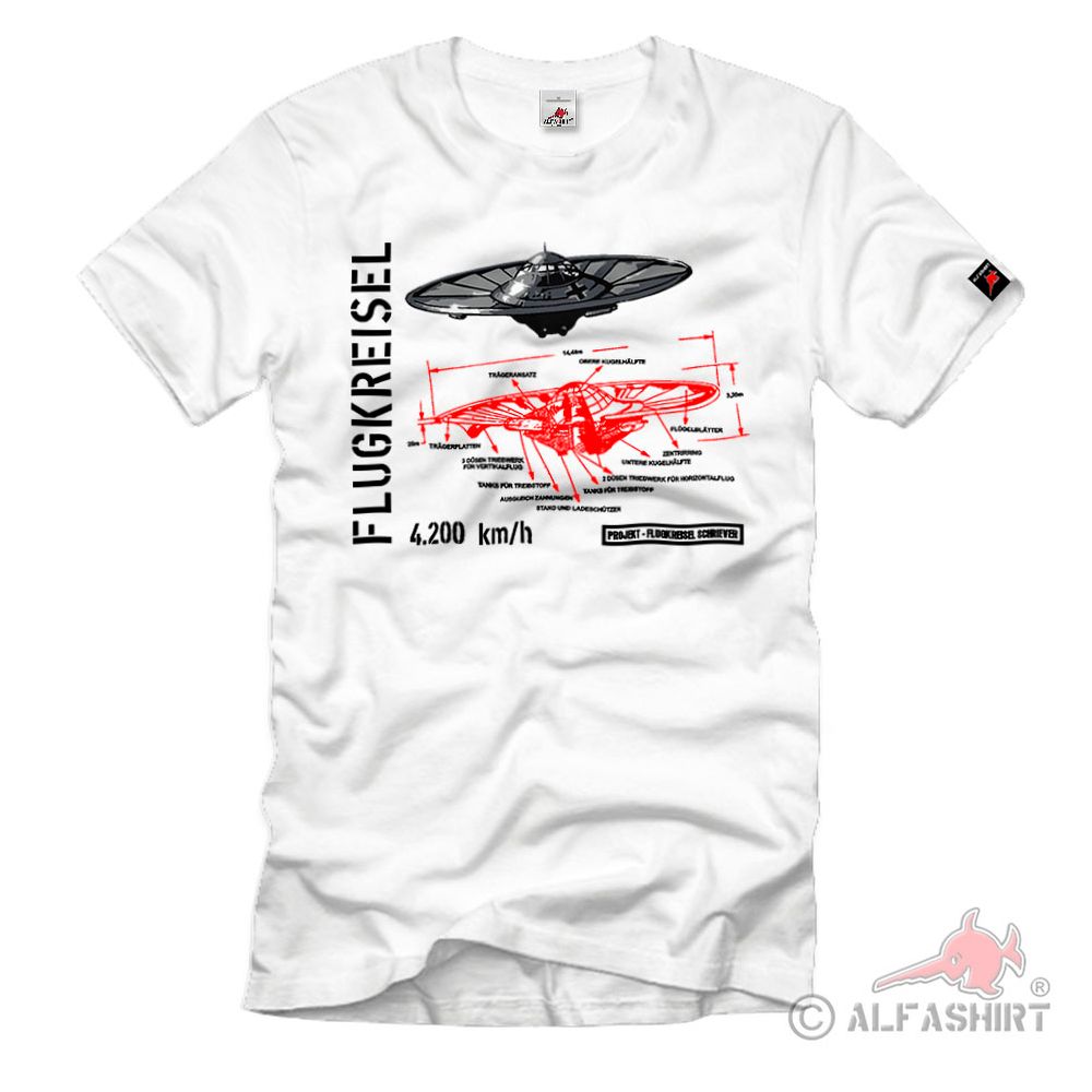 Flugkreisel Schriever German UFO Reichs-Flugscheibe Geheim 1946 T-Shirt#39089