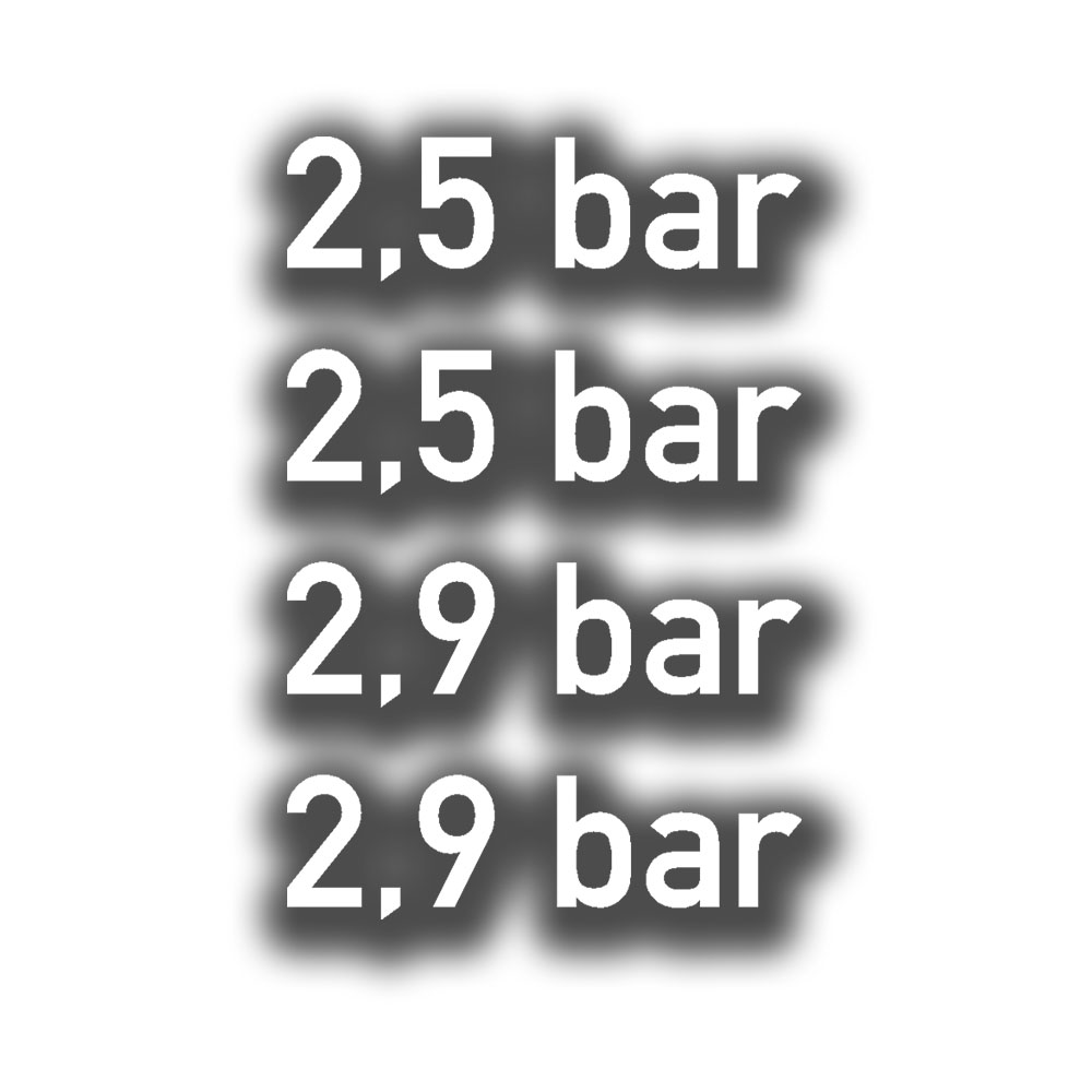 Aufkleber 4er Set Reifendruck bar 2x 2,5bar 2x 2,9 bar Schrifthöhe 1,3cm#A7424