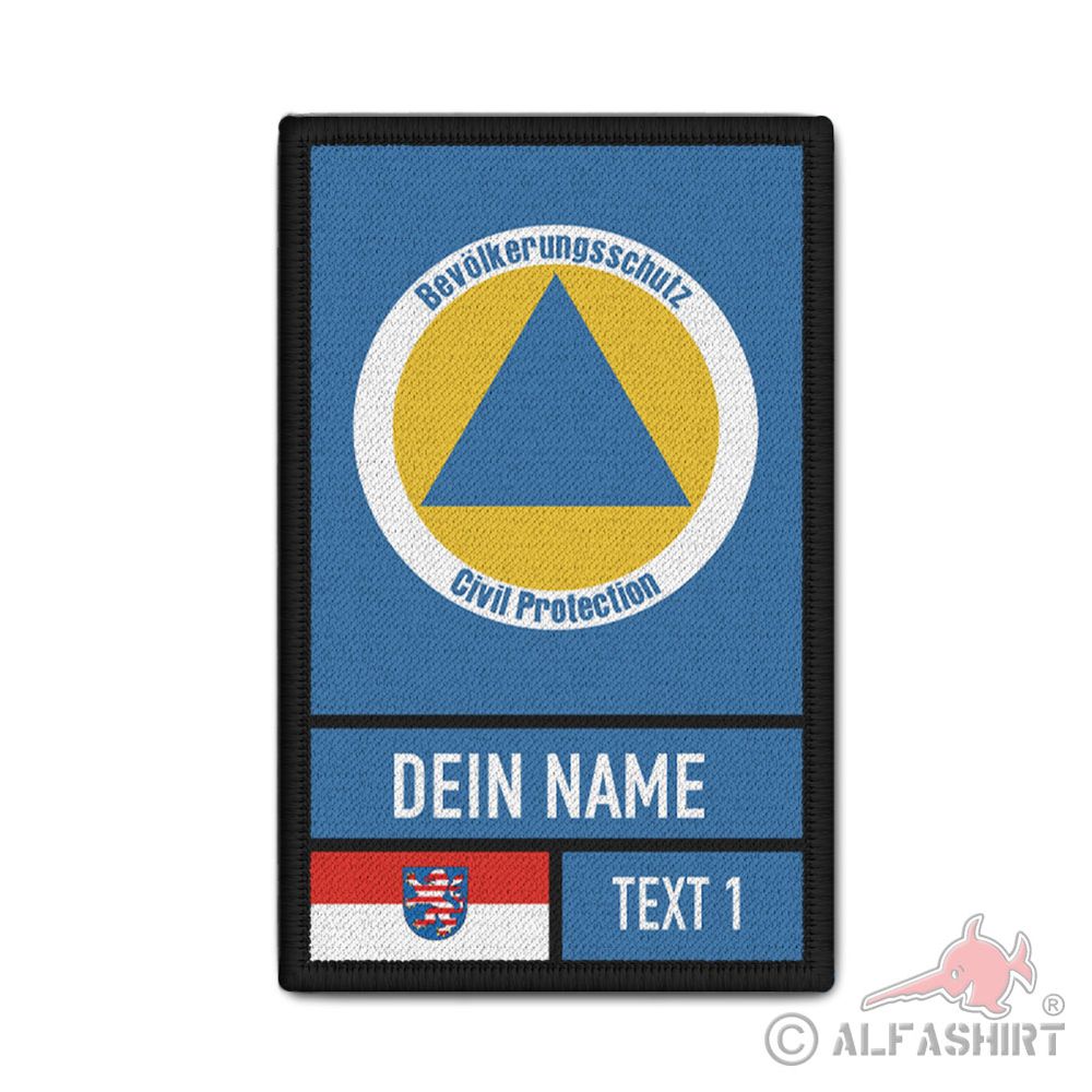 Rank Patch 9,8x6cm personalisiert Bevölkerungsschutz Civil Protection KAT #43961