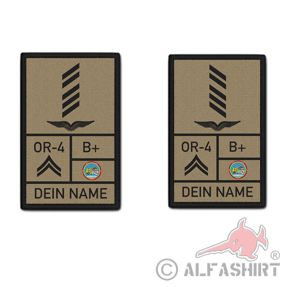 Rank Patch Delta Tigers Luftwaffe OStGefr mit Namen Oberstabsgefreiter#40450
