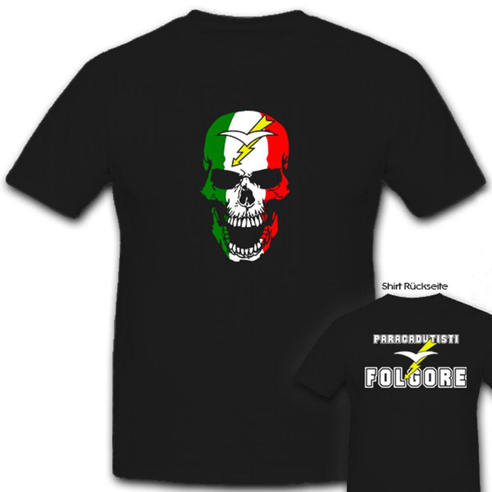 Flogore Paracadutisti Italienische Fallschirmjäger Totenkopf  - T Shirt #6715 