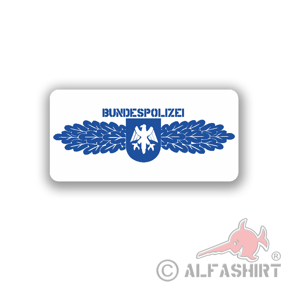 BUNDESPOLIZEI Abzeichen TYP2 Aufkleber BPOL Bundesrepublik 10x5cm#A3735