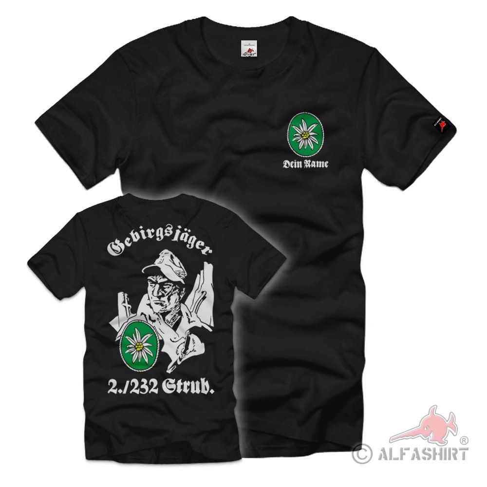 Gebirgsjäger 2-232 Strub Personalisiert Strub GebJg Bundeswehr T Shirt #40386