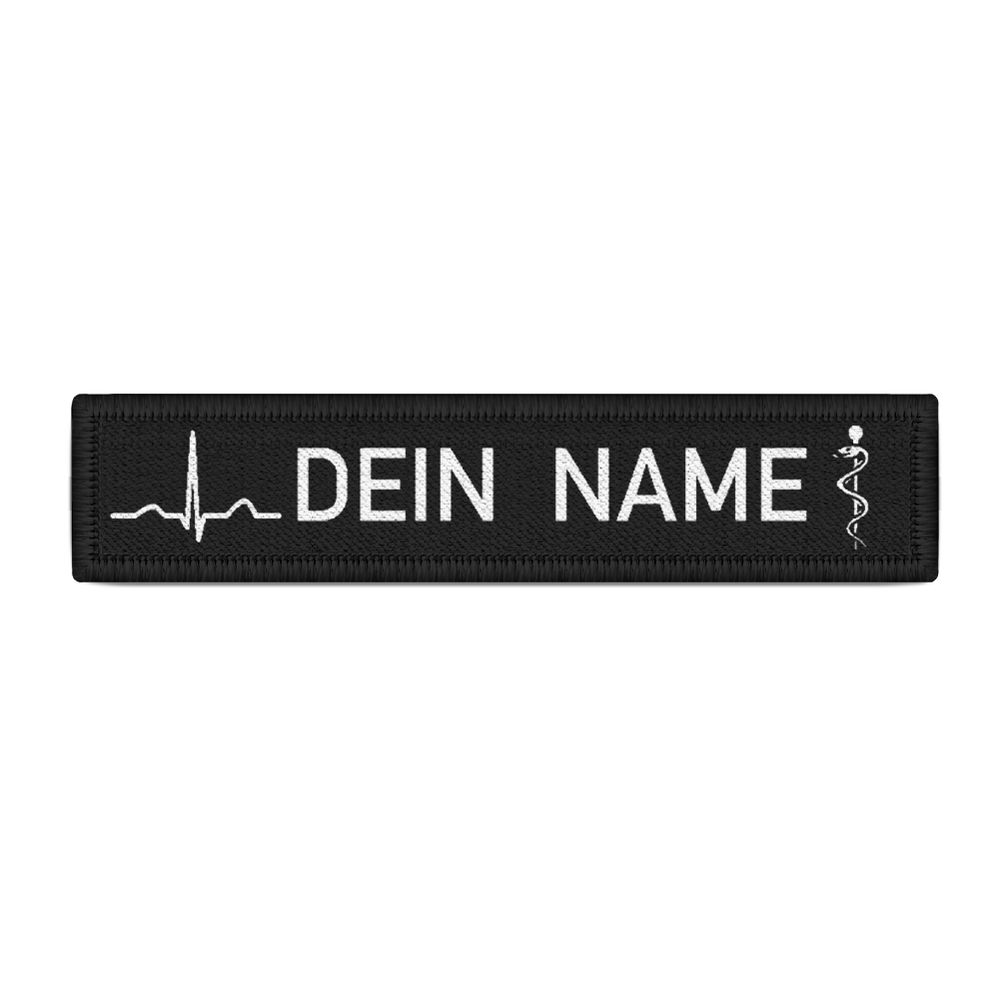 QRS Komplex Patch Herzlinie Feuerwehr Rettungdienst personalisierbar #36798