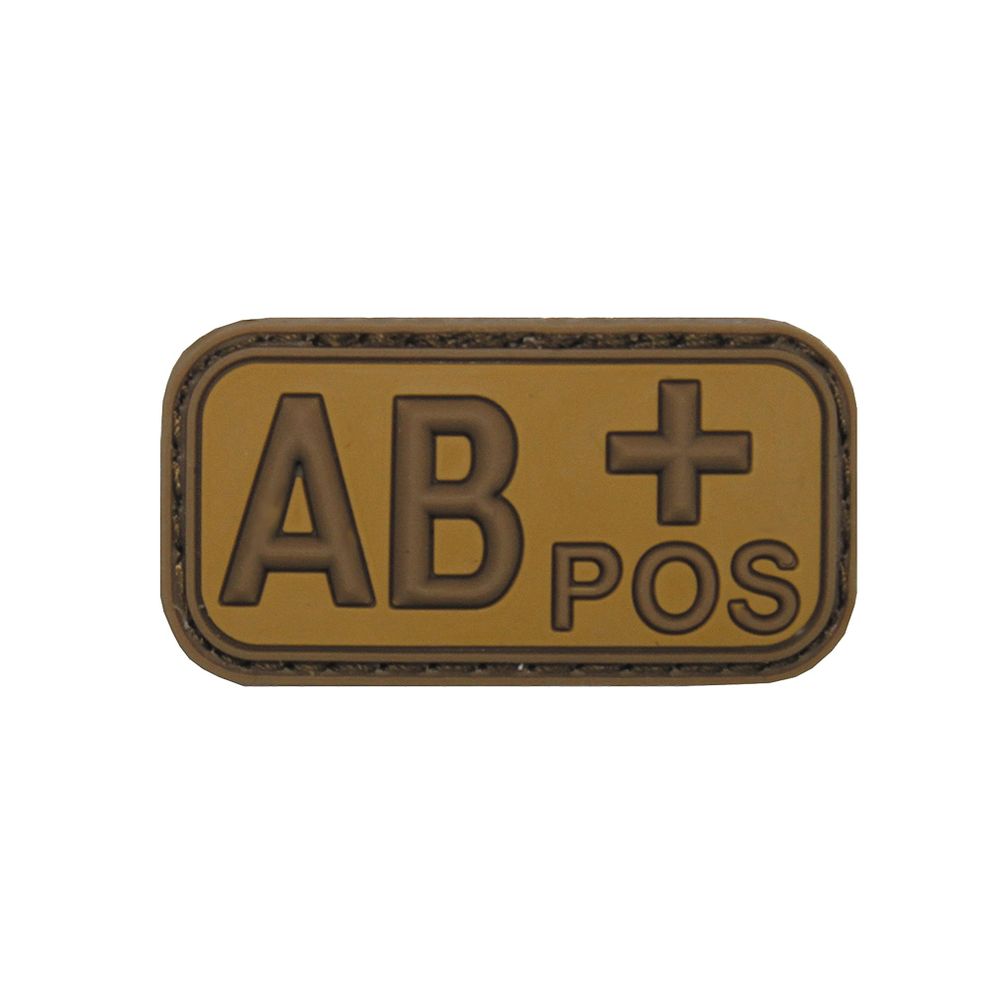 AB Pos Patch 3D Blutgruppe Plus Aufnäher Tropen Sand Erstehilfe 5x2,5cm #20481