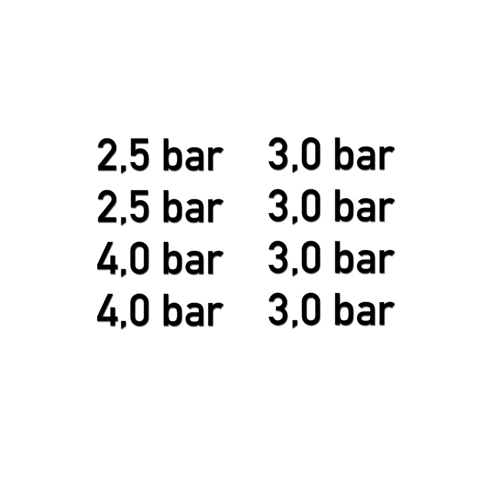 Tire pressure sticker lettering BAR air pressure 3.0 4.0 Bundeswehr 7x2cm # A5455