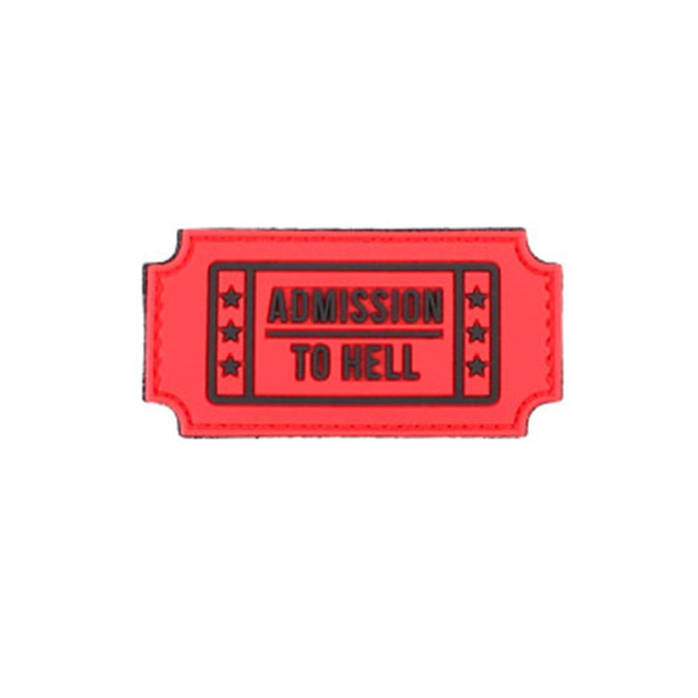 3D Rubber Patch Admission to Hell Rot Teufel 666 Messerklinge 3x7 cm#26904