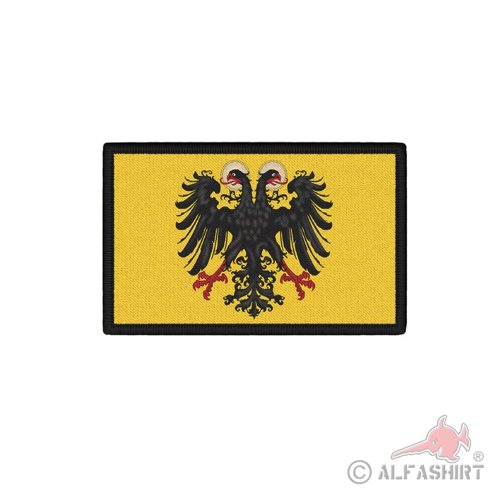 Patch 7,5x4,5cm Heiliges Römisches Reich Flagge Fahne Doppel Adler Sacrum #37185