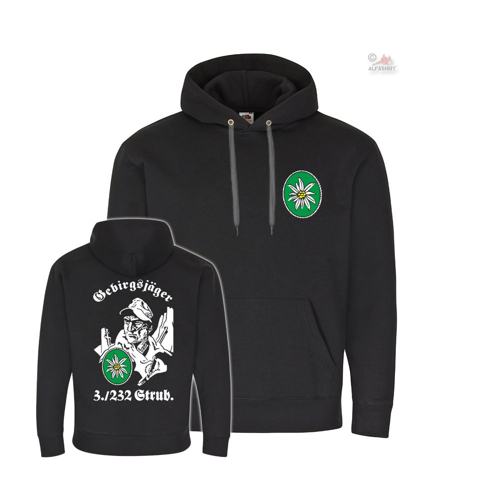 Hoodie Gebirgsjäger 3 - 232 GebJg Bundeswehr Einheit Pullover#39648