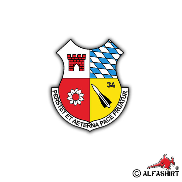 Sticker FlaRakBtl 34 BW anti-aircraft missile Germany 7x6cm A1865