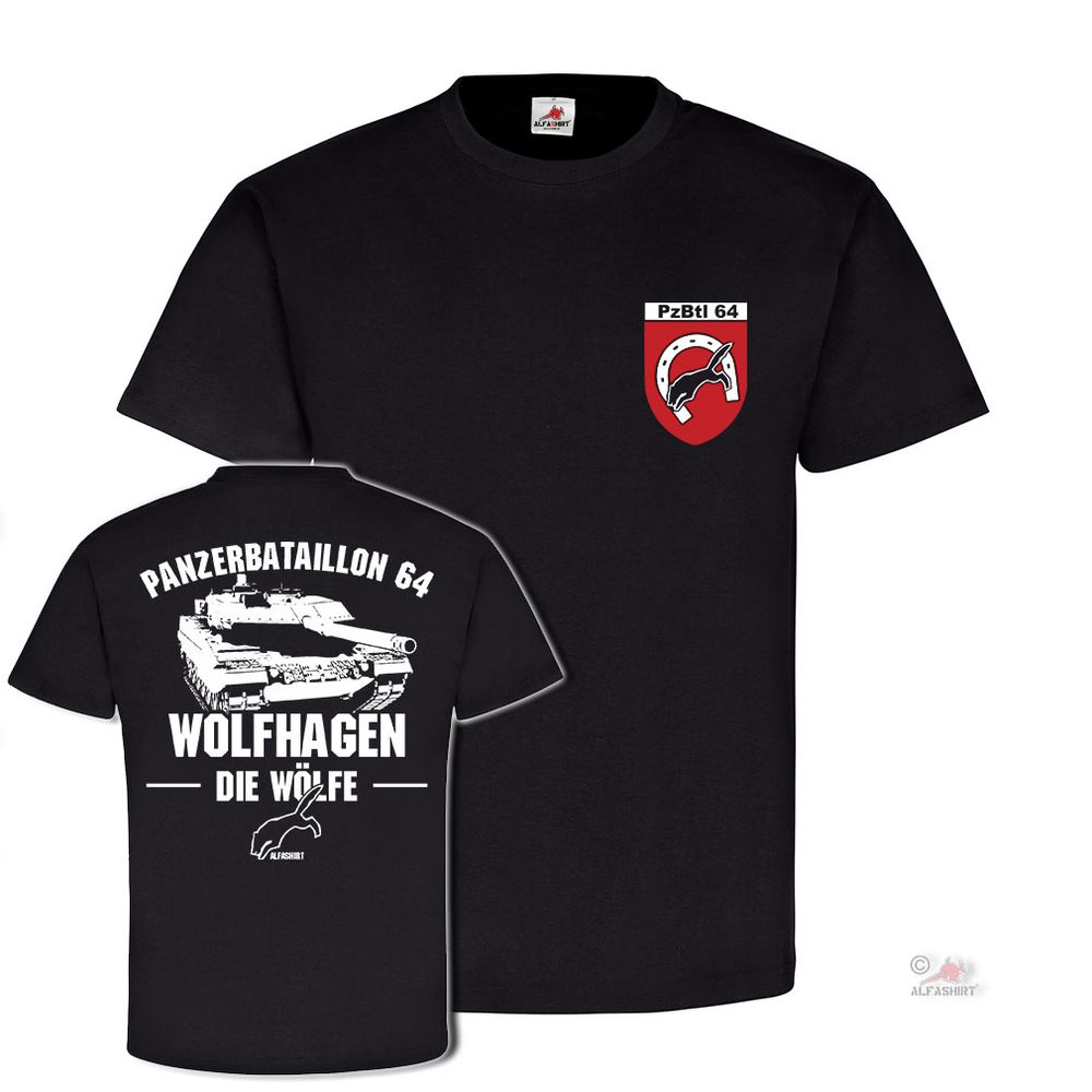 PzBtl 64 Wolfhagen Panzerbataillon BW Die Wölfe Leopard 2 T Shirt #20007