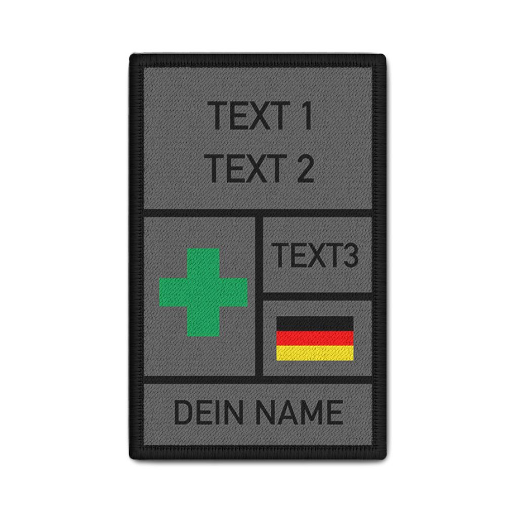 Rank Patch 9,8x6cm personalisiert Kreuz Paramedic Medic Sanitäter #42821