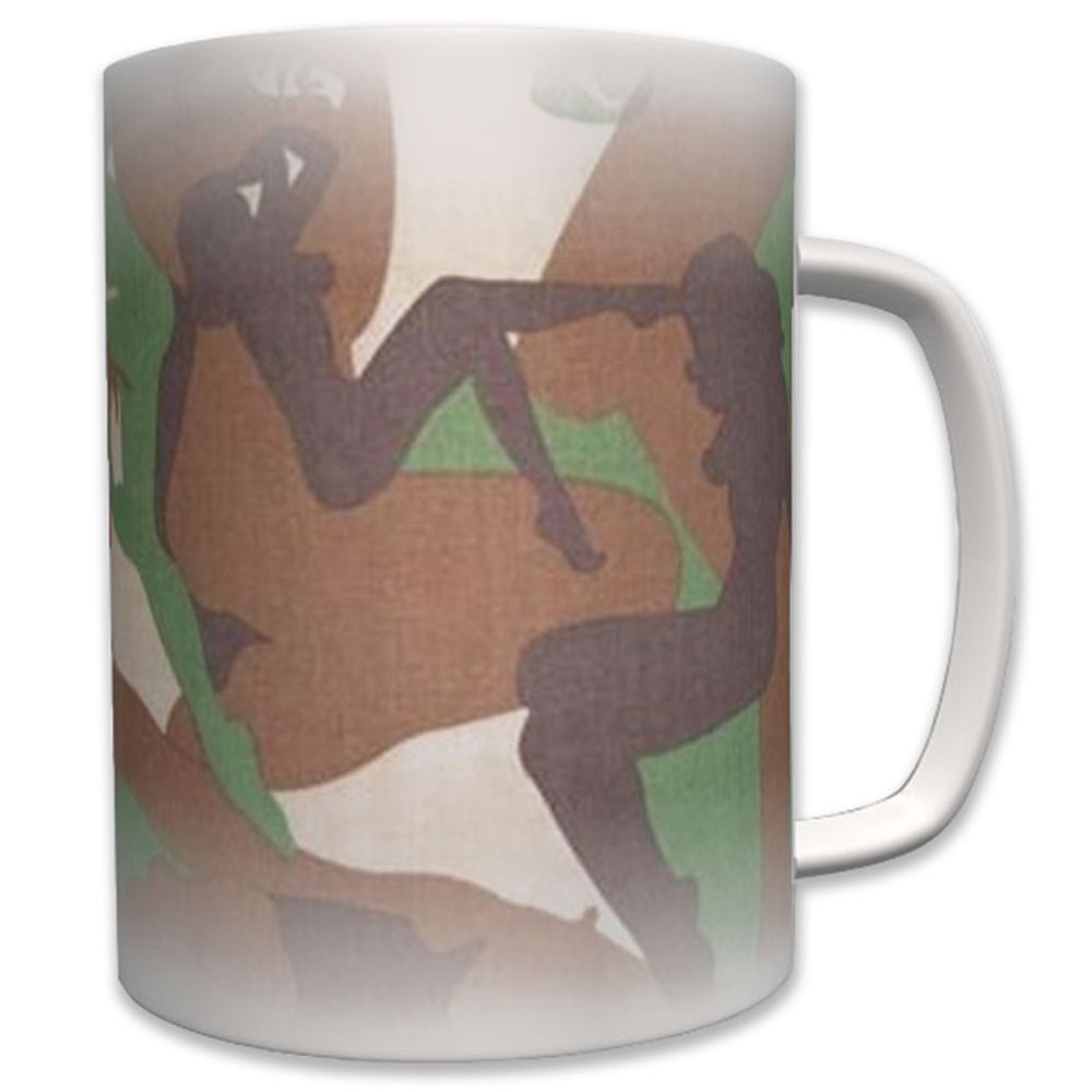 Girl Camouflage Tarnmuster Frau Silhouette - Tasse Becher Kaffee #6359